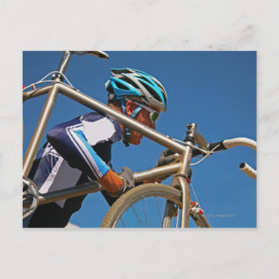Carte Postale Gros plan de l'homme cyclocross course
