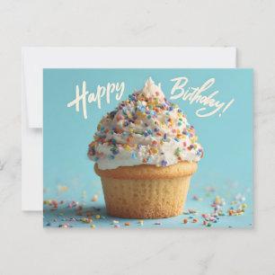 Carte Postale Gros plan vibrant d'un cupcake à la vanille d'anni