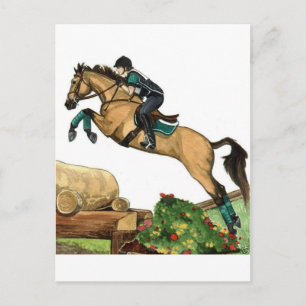 Carte Postale gros saut en peau de boucle xc HORSE ART Evasion