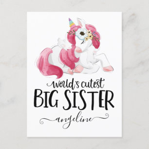 Carte Postale Grosse Soeur Cutest Unicorn