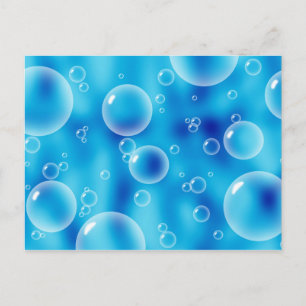 Carte Postale Grosses bulles bleues rebondissantes