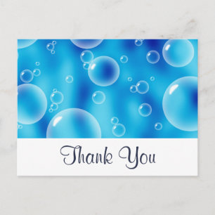 Carte Postale Grosses bulles bleues rebondissantes Merci
