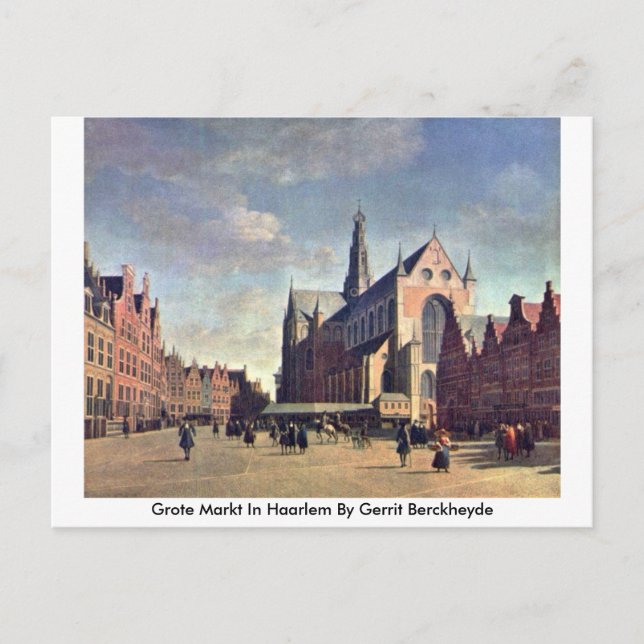 Carte Postale Grote Markt À Haarlem Par Gerrit Berckheyde (Devant)