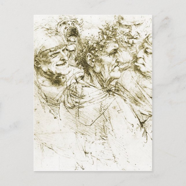Carte Postale Grotesque Heads Leonardo da Vinci Date : vers 149 (Devant)