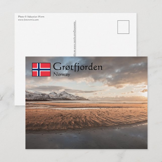 Carte Postale Grotfjorden Norvège (Devant / Derrière)