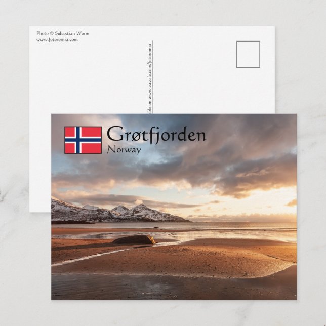 Carte Postale Grotfjorden Norvège (Devant / Derrière)
