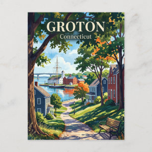 Carte Postale Groton, Connecticut, États-Unis États-Unis