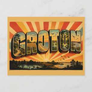 Carte Postale Groton Connecticut Woodlands côtiers Beach Art