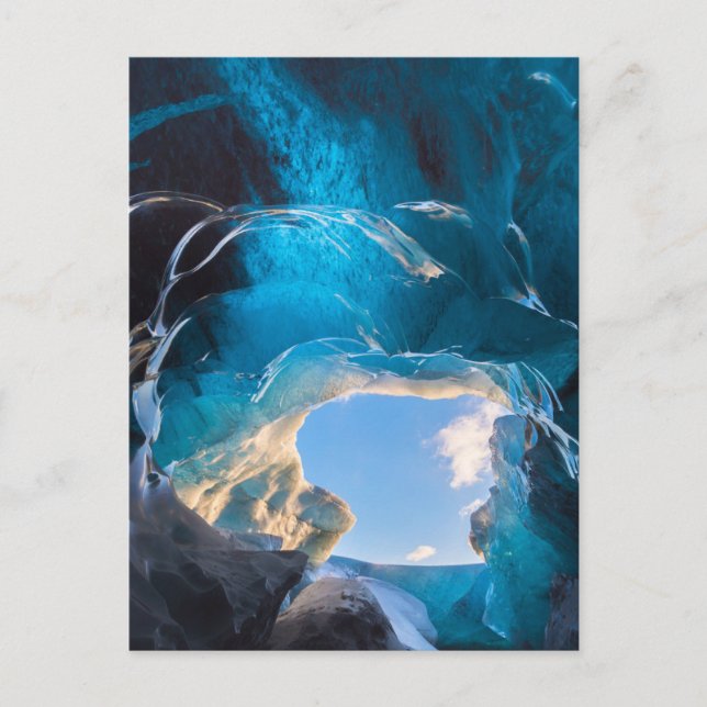 Carte Postale Grotte de cristal, champ de glace de Vatnajokull,  (Devant)