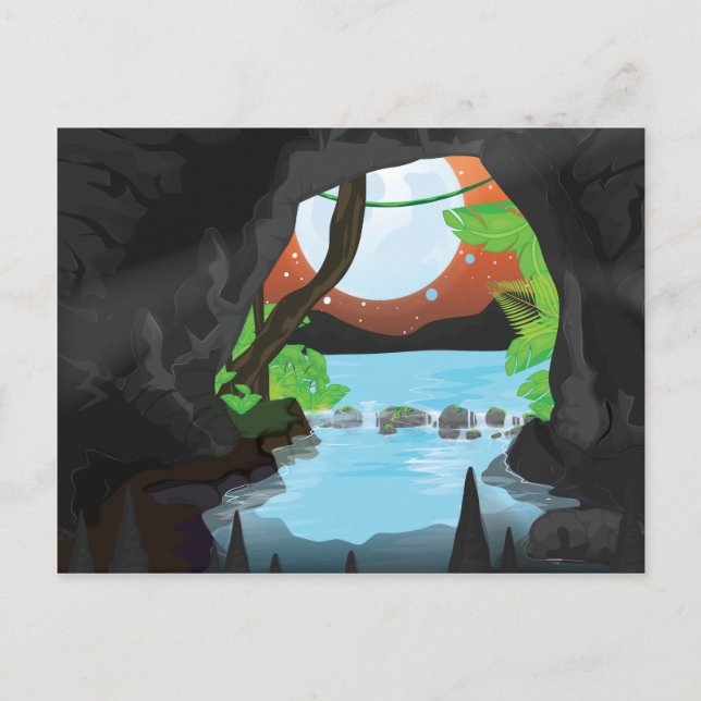 Carte Postale Grotte de la forêt tropicale (Devant)