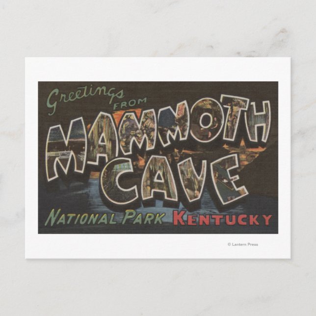 Carte Postale Grotte des mammouths, Kentucky - Grandes lettres s (Devant)