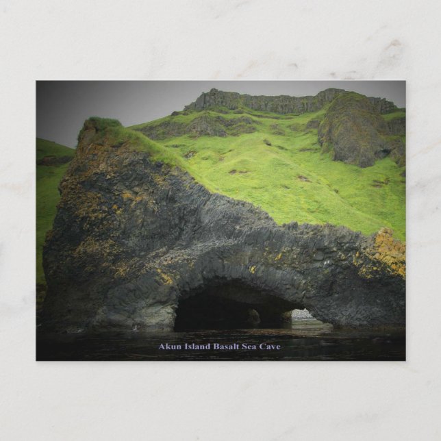 Carte Postale Grotte marine basaltique de l'île Akun (Devant)