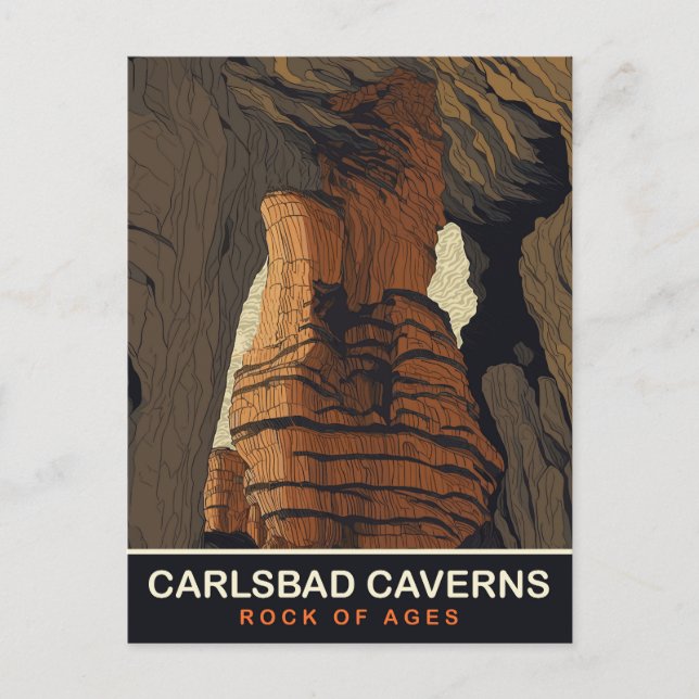Carte Postale Grottes de Carlsbad, Rock of Ages, Voyage (Devant)