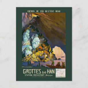 Carte Postale Grottes de Han Poster vintage 1922