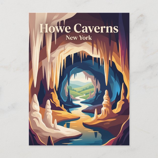 Carte Postale Grottes de Howe New York (Devant)
