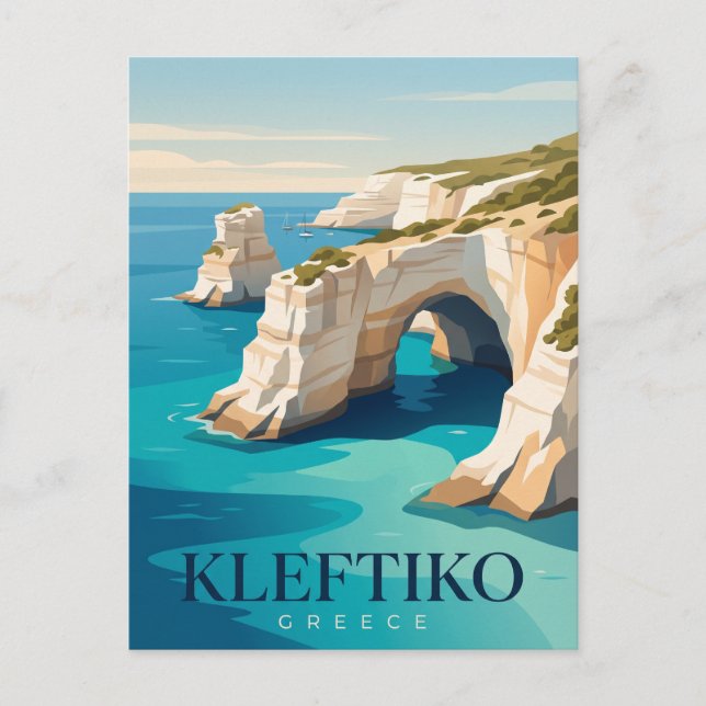 Carte Postale Grottes de Kleftiko Milos Grèce (Devant)