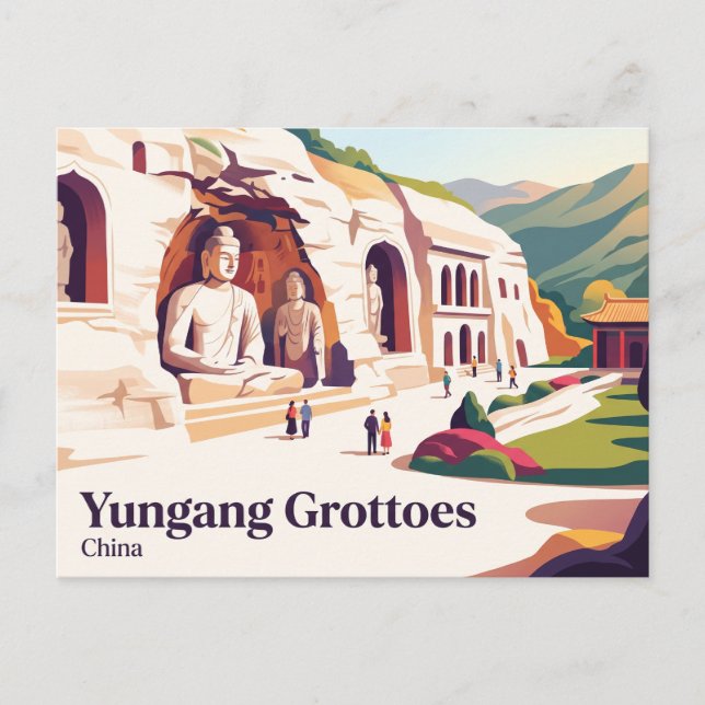 Carte Postale Grottoes de Yungang Datong Chine (Devant)