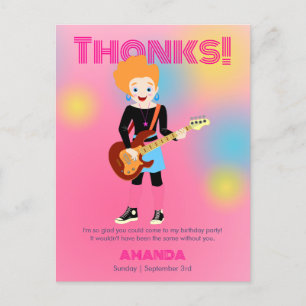 Carte Postale Groupe de filles de musique rétro Fête d'anniversa