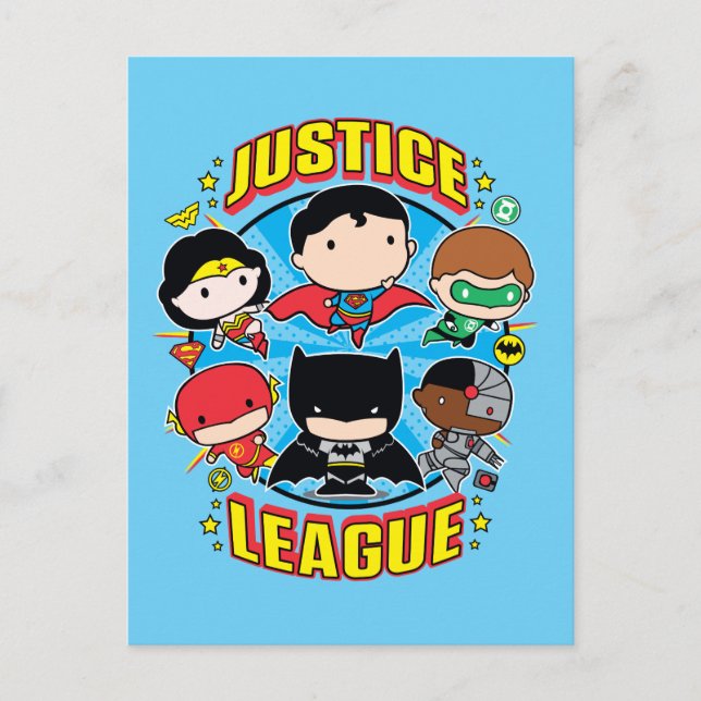 Carte Postale Groupe de la Ligue de la justice de Chibi (Devant)