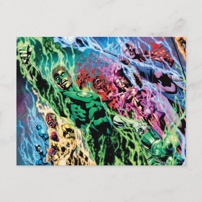 Carte Postale Groupe de lanternes vertes - Couleur (Devant)