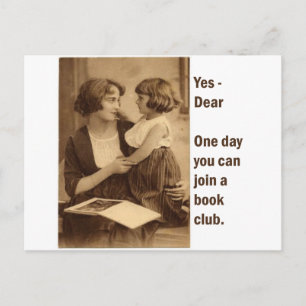 Carte Postale groupe de livres club mère et fille