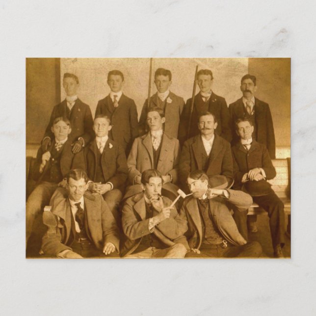 Carte Postale Groupe de photos de la Silly Poolroom, vers 1900 (Devant)