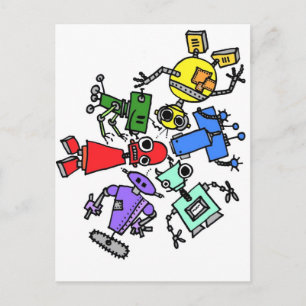 Carte Postale Groupe de robots 2