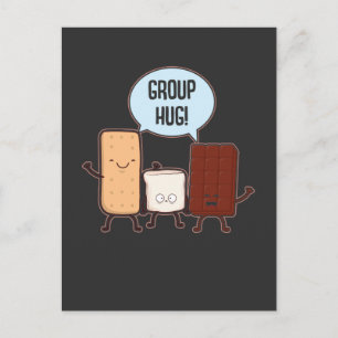 Carte Postale Groupe Hug Chocolat Marshmallow Camping S'mores