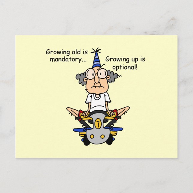 Carte Postale Growing Up est un Humour facultatif (Devant)