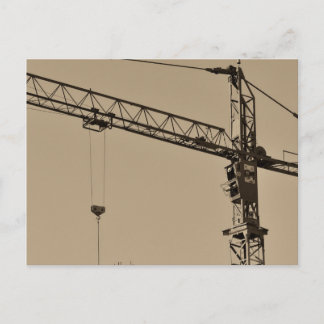 Carte Postale Grue de construction Sepia