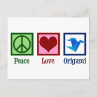 Grue en papier Peace Love Origami