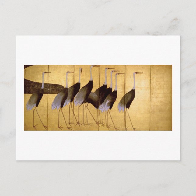 Carte Postale Grue, Ogata Korin Art japonais (Devant)