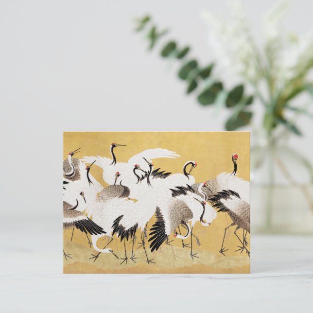 Carte Postale Grues d'horloges japonaises Vintage Bird Rich Clas (Debout devant)