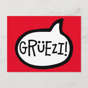 Carte Postale Grüezi ! Bonjour en allemand suisse, Schwiizerdüts