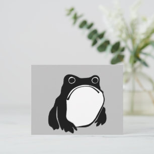 Carte Postale Grumpy Frog dessin art japonais par Matsumoto Hoji