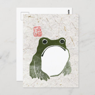 Carte Postale Grumpy Grenouille japonaise crapaud 19ème siècle