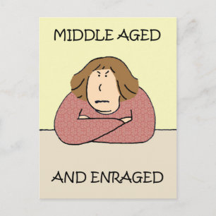 Carte Postale Grumpy Moyen Age Lady Cartoon Humour