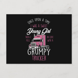 Carte Postale Grumpy Trucker Girl Truck Driver Femmes Une Fois U