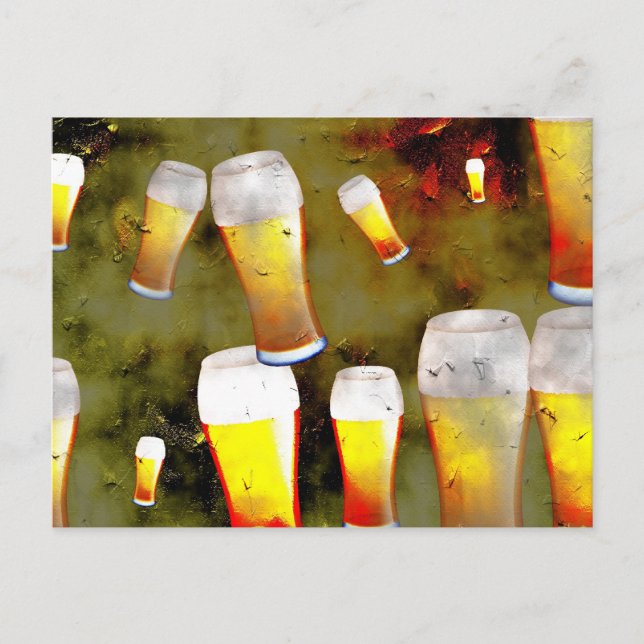 Carte Postale Grunge Beer (Devant)