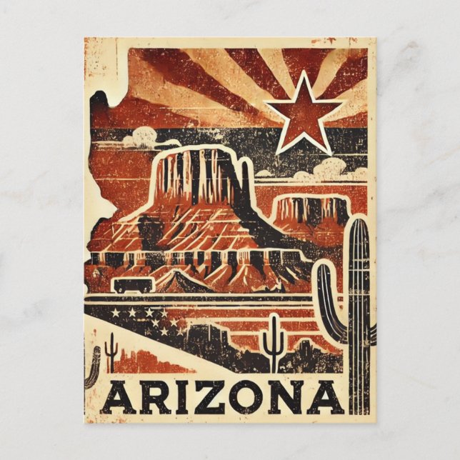 Carte Postale Grunge dévasté Arizona (Devant)