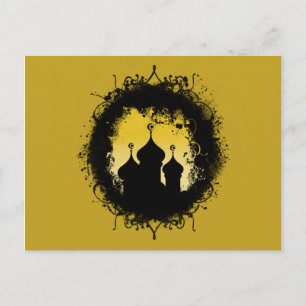 Carte Postale Grunge-Goth Gold and Black Ramadan Mosque