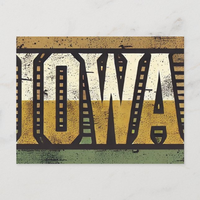 Carte Postale Grunge Iowa en détresse (Devant)