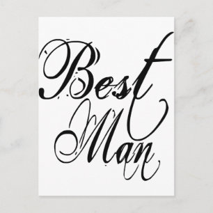Carte Postale Grunge Naughy Script - Best Man Black