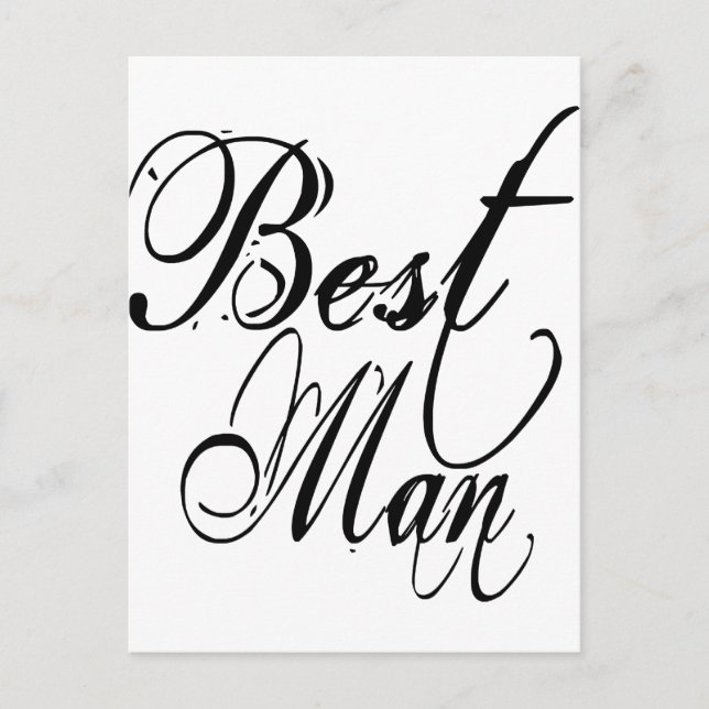 Carte Postale Grunge Naughy Script - Best Man Black (Devant)