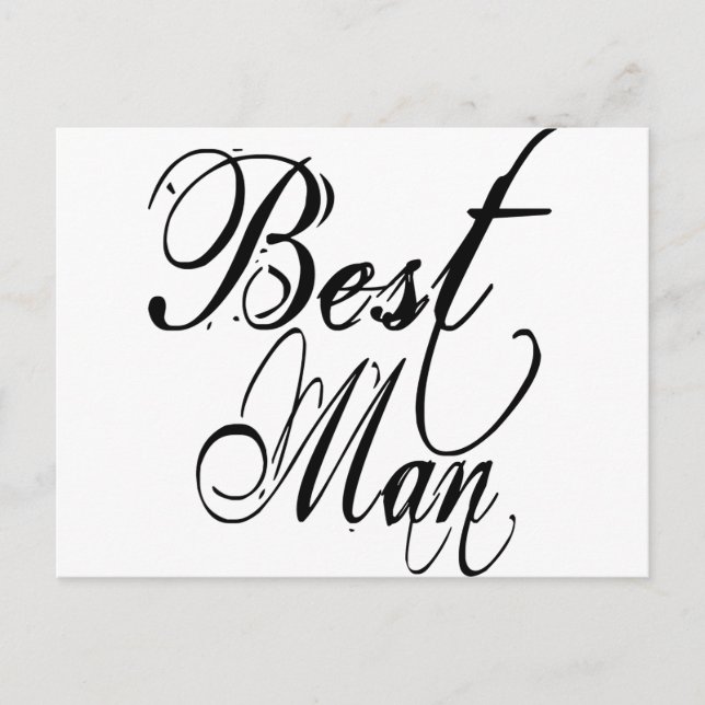Carte Postale Grunge Naughy Script - Best Man Black (Devant)