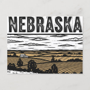 Carte postale Grunge Nebraska en détresse