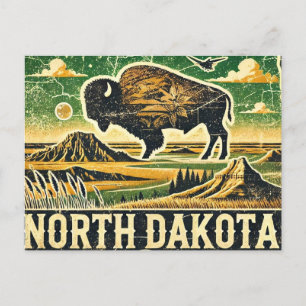 Carte Postale Grunge North Dakota