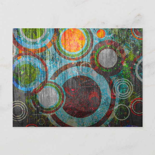 Carte Postale Grunge Retro Circles (Devant)