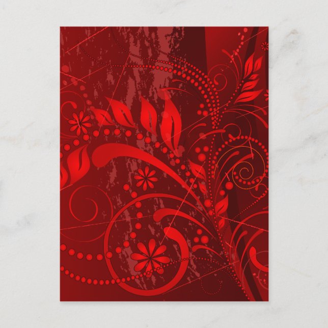 Carte Postale grunge rouge (Devant)