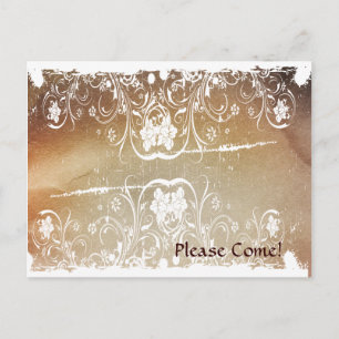 Carte Postale Grunge Shabby Invitation Chic